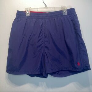 Polo Ralph Lauren Men's Sz Extra Large Blue Solid Inseam 4.5” Lined Swim Trunks